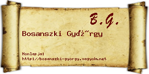 Bosanszki György névjegykártya